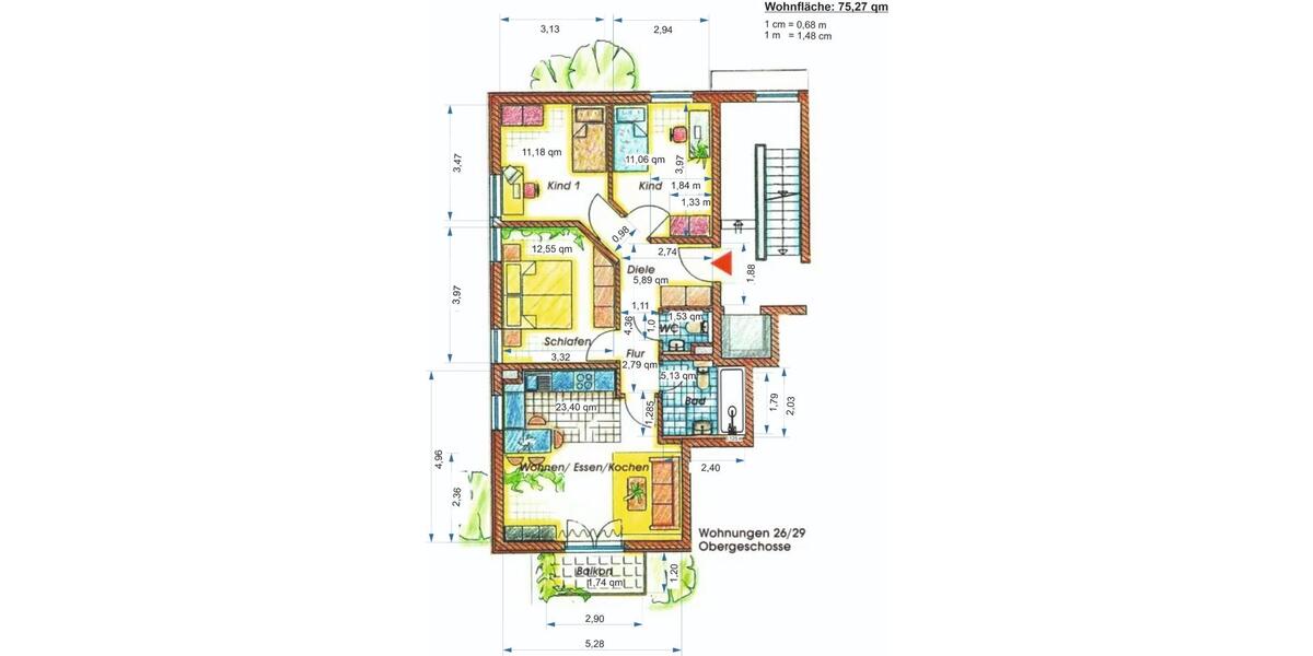 Etagenwohnung Erding - 4 Zimmer, 75 m&sup2;, 388.888&euro; | Angebot:25931513