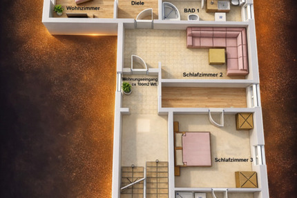 Zu Vermieten - großzügige 4-Zimmer-Wohnung mit 2 Bädern in zentraler Lage 4 zimmer