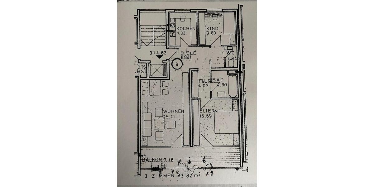 Etagenwohnung Pforzheim Nordstadt - 3 Zimmer, 85 m&sup2;, 269.000&euro; | Angebot:26845805