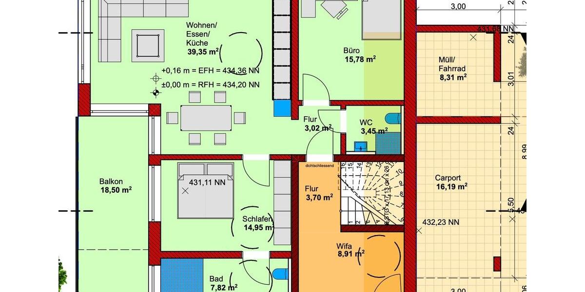 Erdgeschoßwohnung Satteldorf - 3 Zimmer, 92 m&sup2;, 422.880&euro; | Angebot:26941721