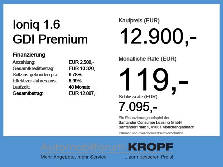 Hyundai IONIQ 58.015 km 12.900 &euro; Nürnberg 90411