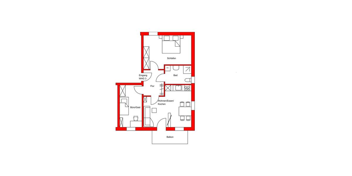 Etagenwohnung Weiden in der Oberpfalz - 3 Zimmer, 70 m&sup2;, 1.150&euro; | Angebot:26183233
