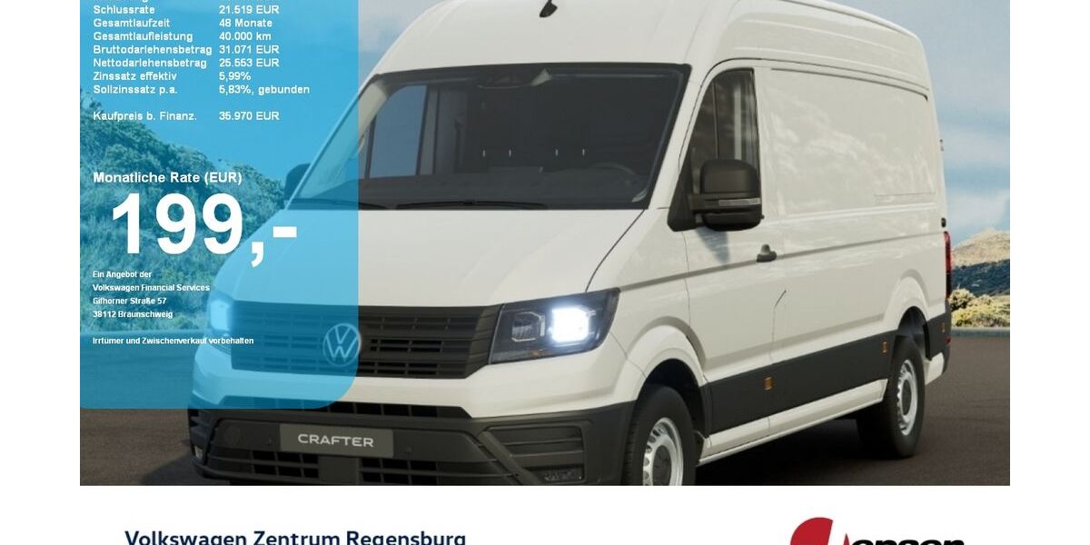 VW Crafter 1.666 km 35.970 &euro; Regensburg 93053