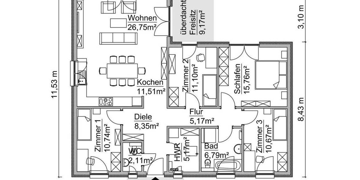Bungalow Bad Schmiedeberg - 5 Zimmer, 126 m&sup2;, 305.200&euro; | Angebot:25800458