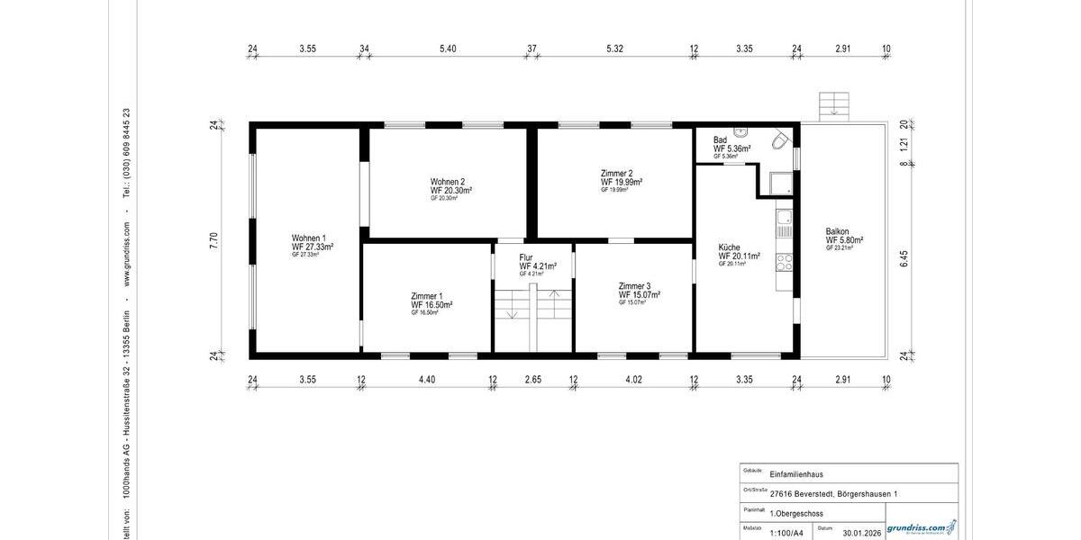 Einfamilienhaus Beverstedt - 8 Zimmer, 240 m&sup2;, 2.950&euro; | Angebot:24773878