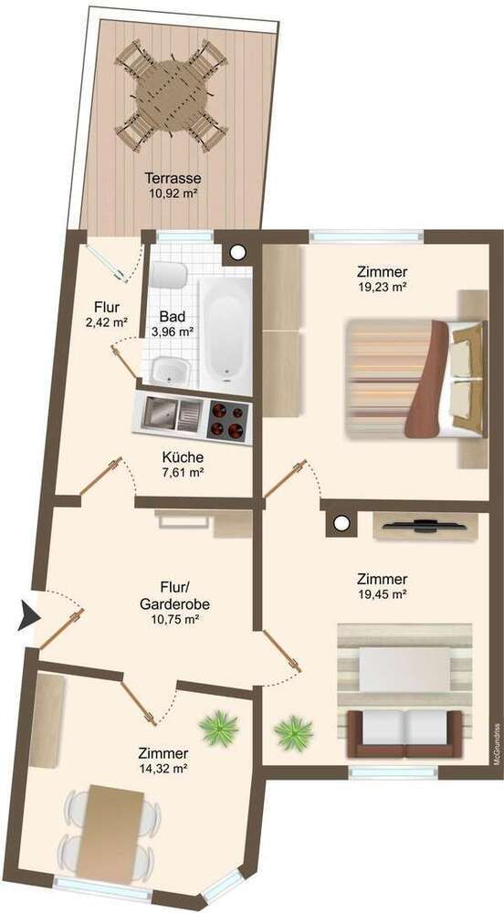 Wohnung zum Mieten in Worms 900 € 83.2 m²