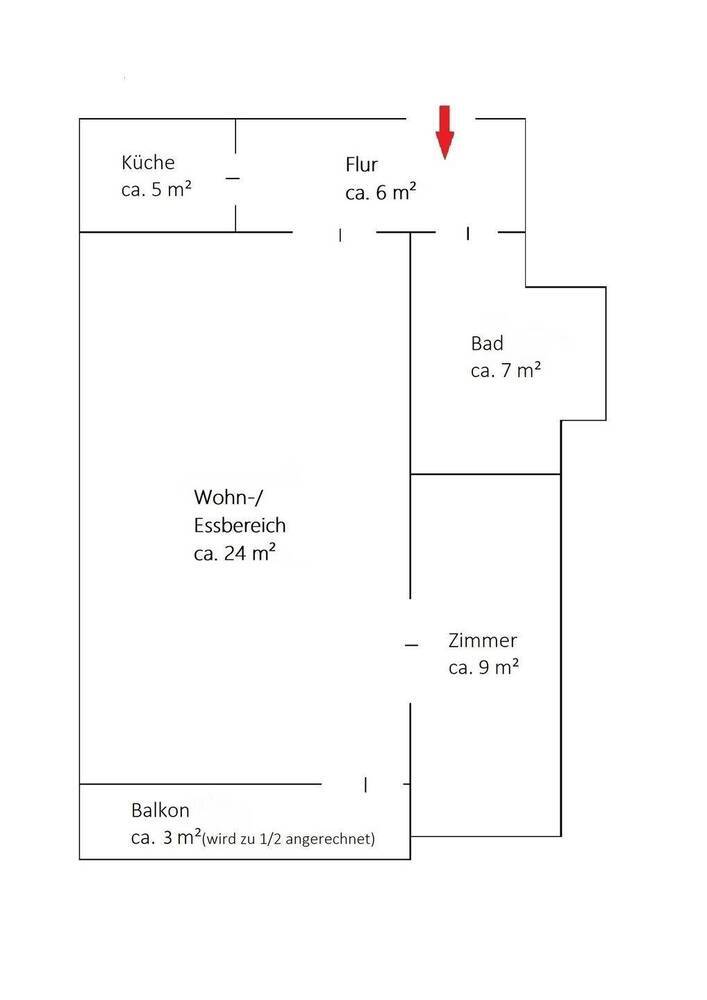 Ostertor Großzügige 2-Zimmer-Wohnung mit Balkon und Einbauküche