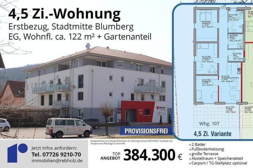 Großzügige Wohnung mit großem Gartenanteil in Blumberg