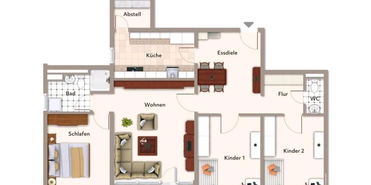 Etagenwohnung Fulda Kohlhaus - 4 Zimmer, 100 m&sup2;, 275.000&euro; | Angebot:26886474