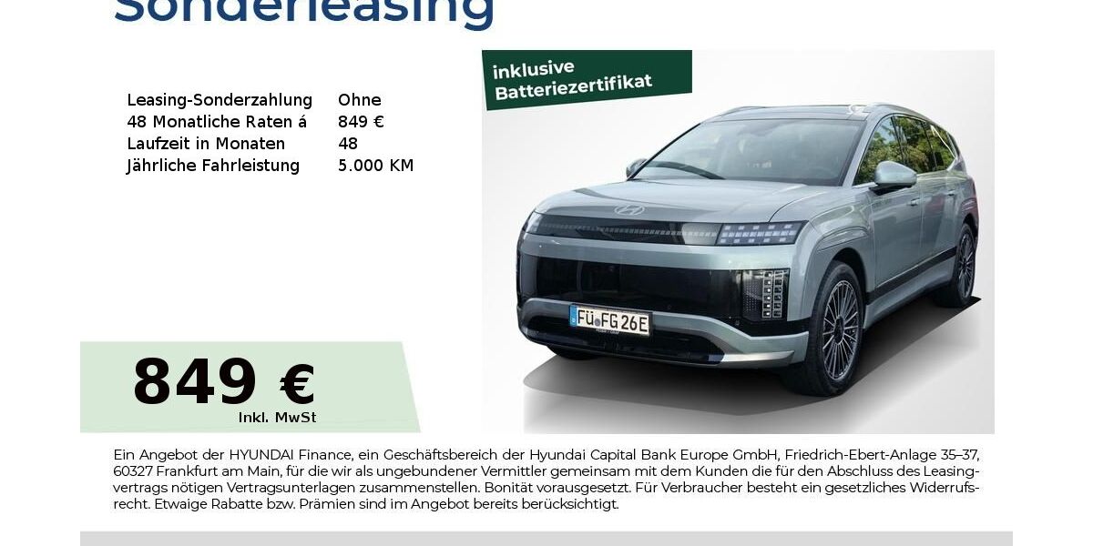 Hyundai IONIQ 9 7.500 km 72.990 € Fürth 90763