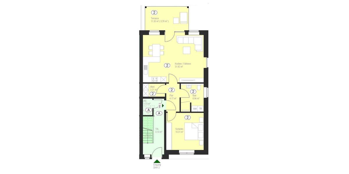 Terrassenwohnung Gescher - 2 Zimmer, 67 m&sup2;, 251.000&euro; | Angebot:23971065