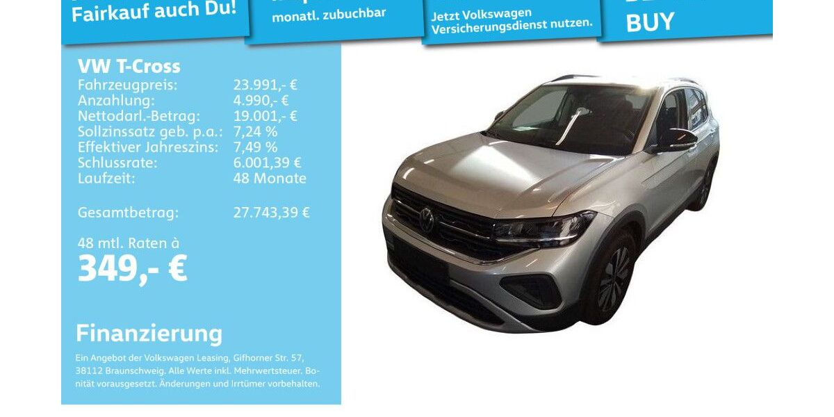 VW T-Cross 9.485 km 23.991 &euro; Mannheim 68309