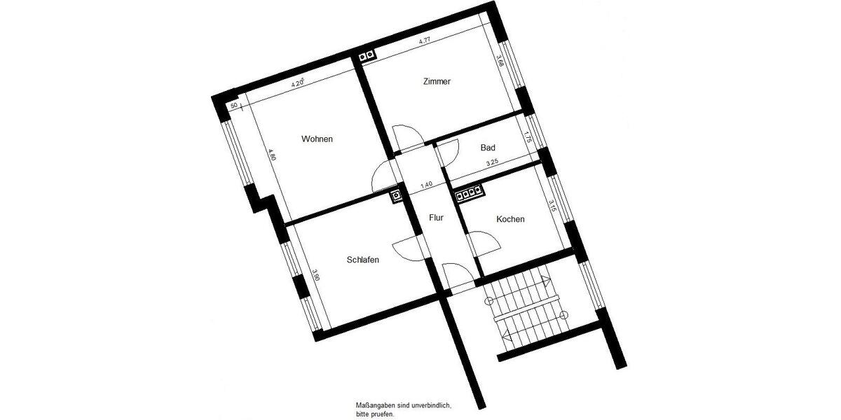 Etagenwohnung Nordhausen - 3 Zimmer, 81 m&sup2;, 517&euro; | Angebot:26382405
