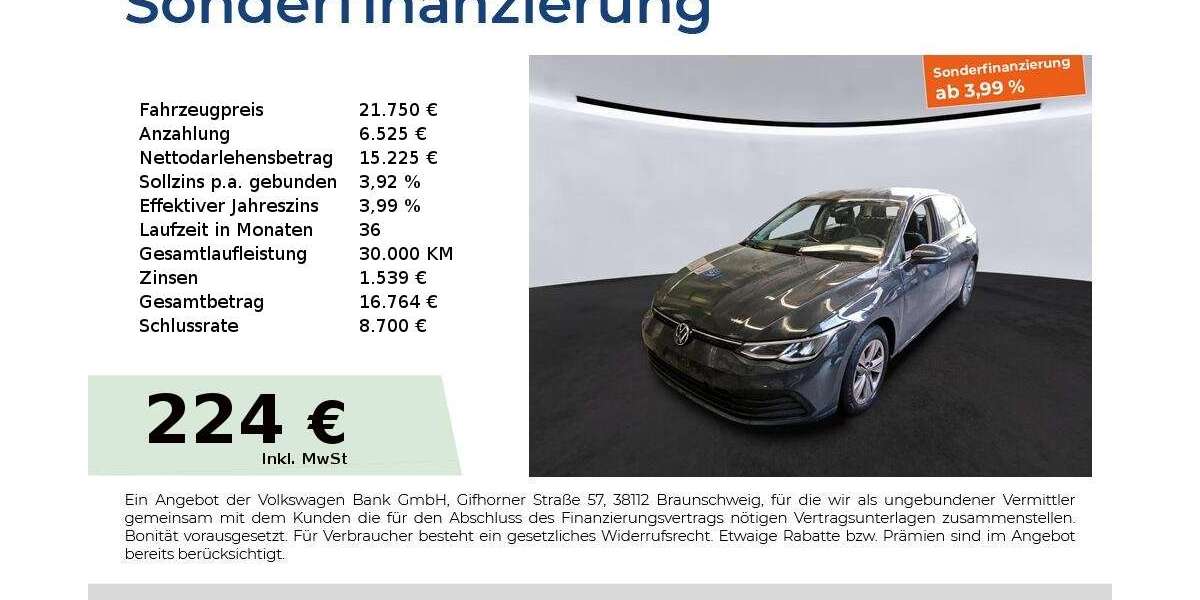 VW Golf 17.325 km 21.750 &euro; Fürth 90763