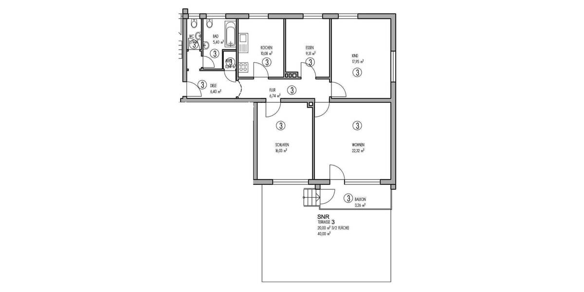 Terrassenwohnung Nürnberg Katzwang - 4 Zimmer, 319.000&euro; | Angebot:26862801