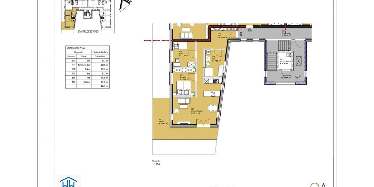 Etagenwohnung Waren (Müritz) - 3 Zimmer, 94 m&sup2;, 1.407&euro; | Angebot:23629931