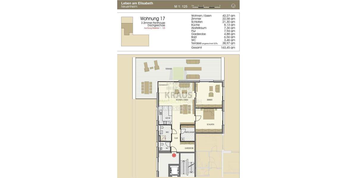 Etagenwohnung Heidelberg Handschuhsheim - 3 Zimmer, 163 m&sup2;, 3.435&euro; | Angebot:25676442
