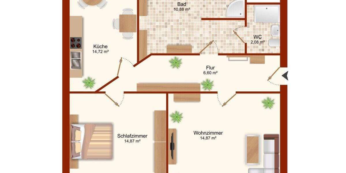 Etagenwohnung Wilhelmshaven Bant - 5 Zimmer, 64 m&sup2;, 111.000&euro; | Angebot:25688818