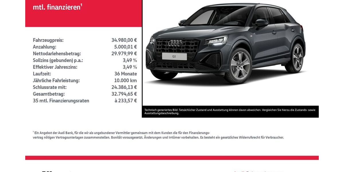 Audi Q2 6.551 km 34.980 &euro; Nordhausen 99734