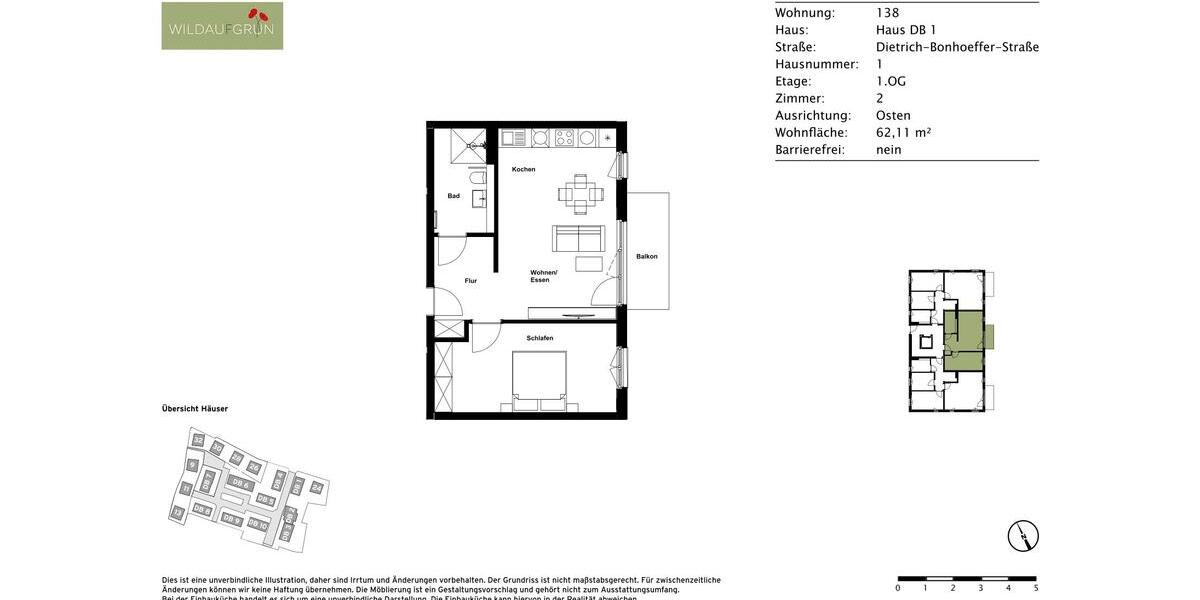 Etagenwohnung Wildau - 2 Zimmer, 62 m&sup2;, 905&euro; | Angebot:25220695