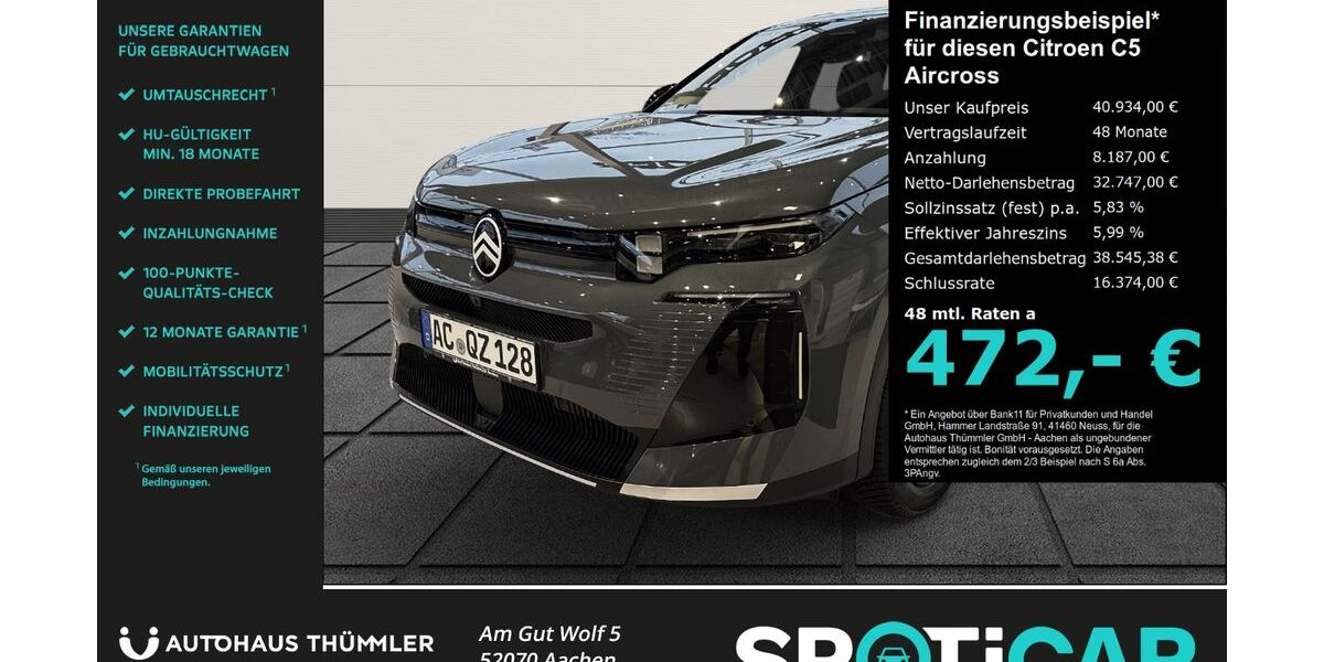 Citroen C5 Aircross 5.000 km 40.934 € Aachen 52070