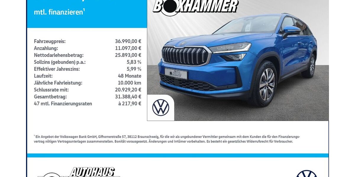 Skoda Kodiaq 18.113 km 36.990 &euro; Bad Aibling 83043