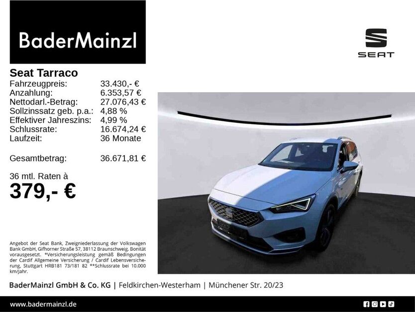 Seat Tarraco 54.500 km 33.430 € Feldkirchen/Westerham 83620