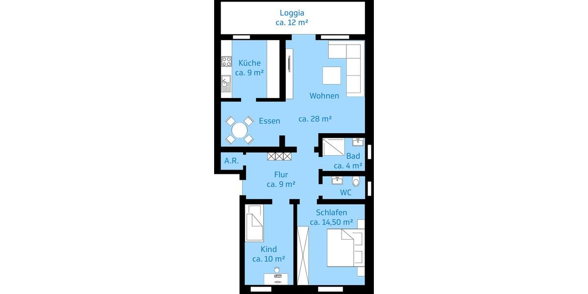 Erdgeschoßwohnung Gütersloh Kattenstroth - 3 Zimmer, 82 m&sup2;, 430&euro; | Angebot:26261077