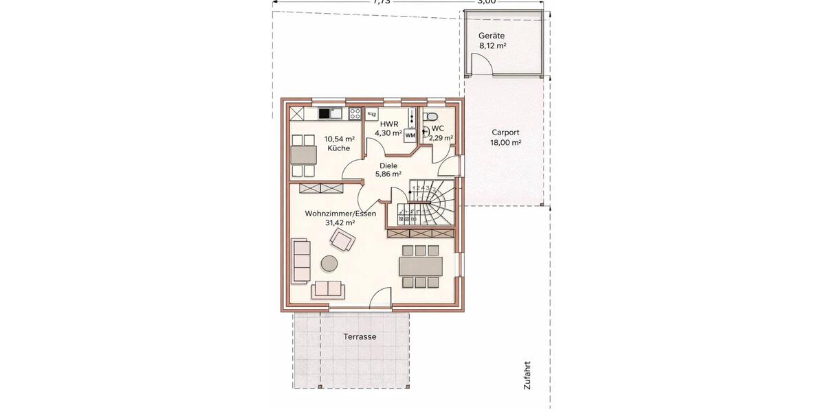 Doppelhaushälfte Friesoythe - 4 Zimmer, 108 m&sup2;, 1.200&euro; | Angebot:25313798
