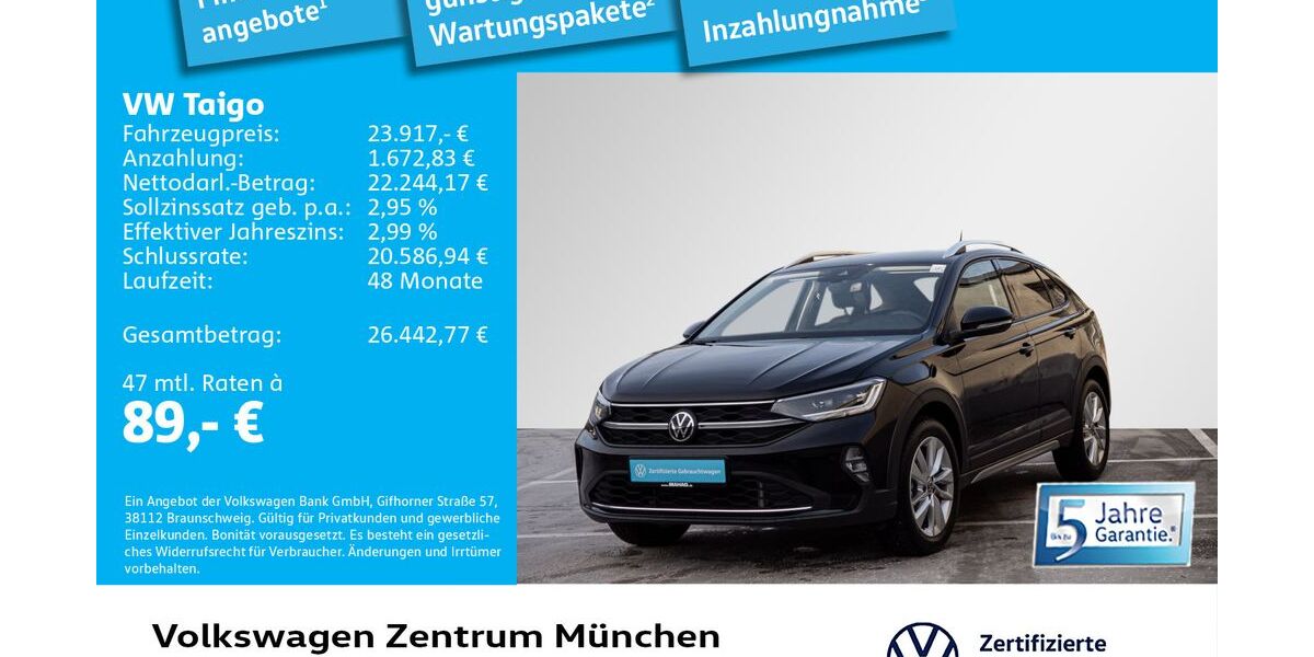 VW Taigo 10.984 km 23.917 &euro; München 80687