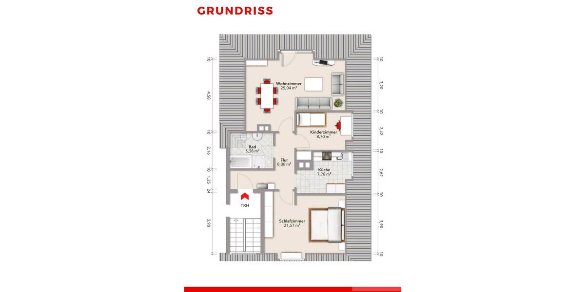 Dachgeschoßwohnung Wehrheim - 3 Zimmer, 68 m&sup2;, 850&euro; | Angebot:26330030