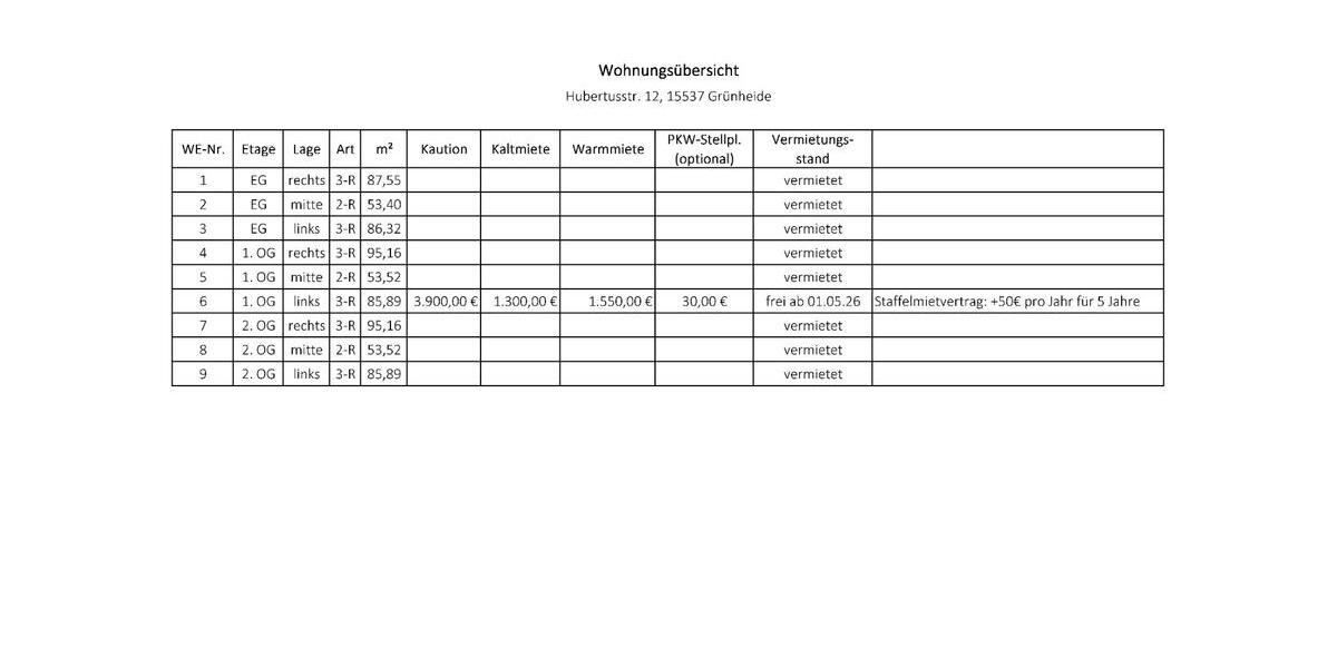 Etagenwohnung Erkner - 3 Zimmer, 86 m&sup2;, 1.300&euro; | Angebot:24979374
