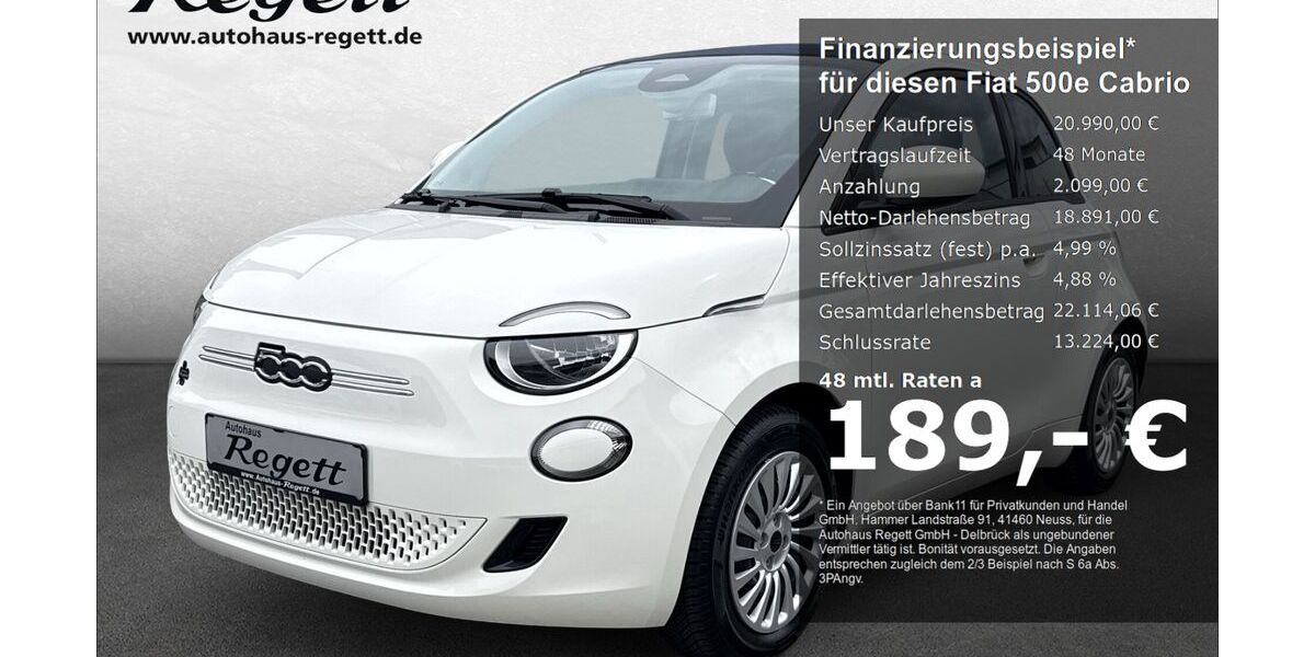 Fiat 500e 13.544 km 20.990 &euro; Delbrück-Westenholz 33129