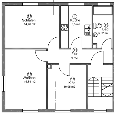 Etagenwohnung Albstadt Gemarkung Onstmettingen - 3.5 Zimmer, 62 m&sup2;, 630&euro; | Angebot:26645352