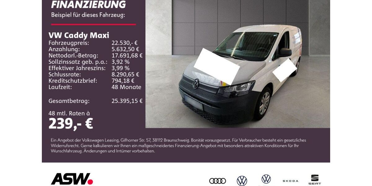 VW Caddy Maxi 37.600 km 22.530 &euro; Neckarsulm 74172