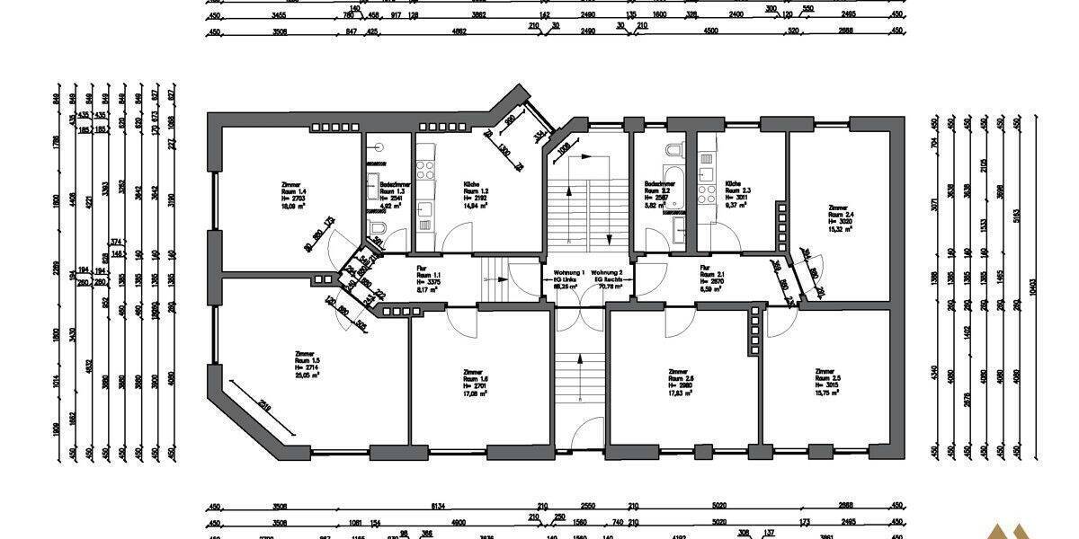 Etagenwohnung Wilhelmshaven Bant - 2 Zimmer, 53 m&sup2;, 350&euro; | Angebot:26840631