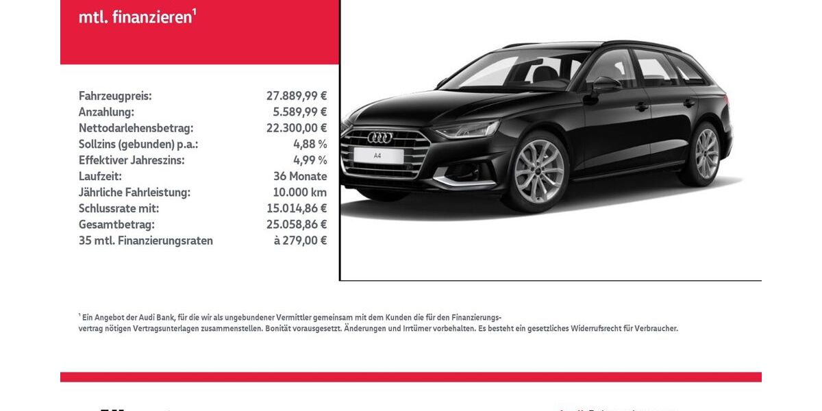 Audi A4 88.940 km 27.890 &euro; Nordhausen 99734