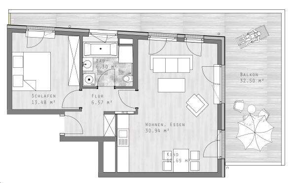 Etagenwohnung München Untergiesing-Harlaching - 2 Zimmer, 75 m&sup2;, 1.960&euro; | Angebot:25278723