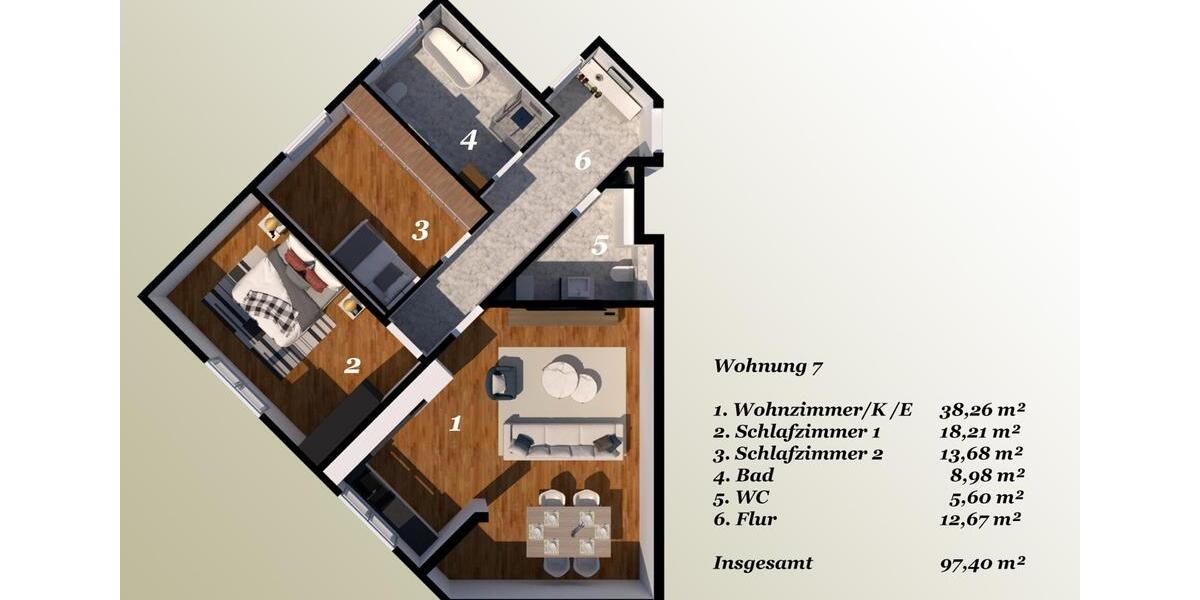 Etagenwohnung Hemmingen - 3 Zimmer, 98 m&sup2;, 1.167&euro; | Angebot:26396228