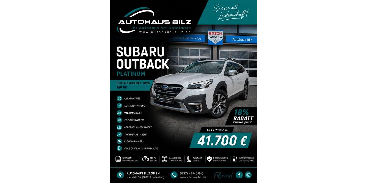 Subaru Outback 3.200 km 41.700 &euro; Collenberg 97903