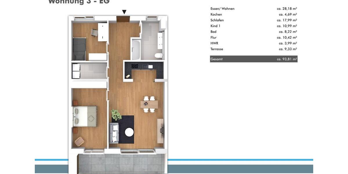 Erdgeschoßwohnung Vohenstrauß - 4 Zimmer, 94 m&sup2;, 363.982&euro; | Angebot:27130371