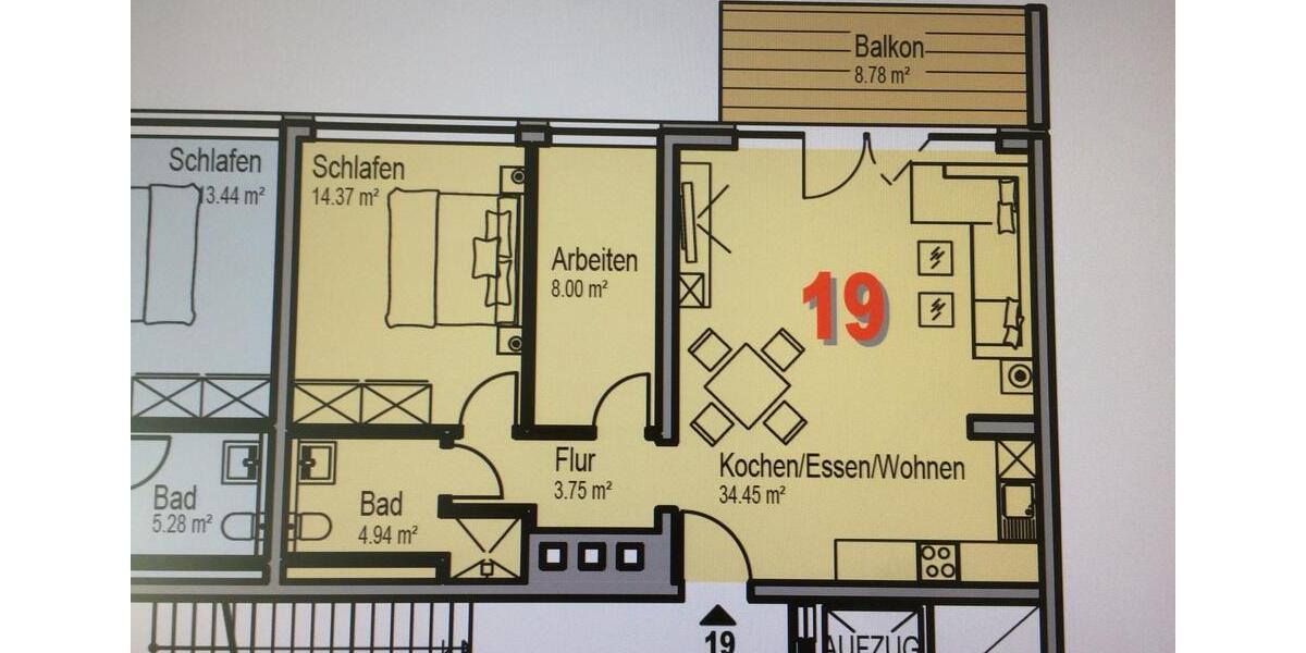 Etagenwohnung Aschaffenburg Österreicher Kolonie - 3 Zimmer, 70 m&sup2;, 925&euro; | Angebot:26356649