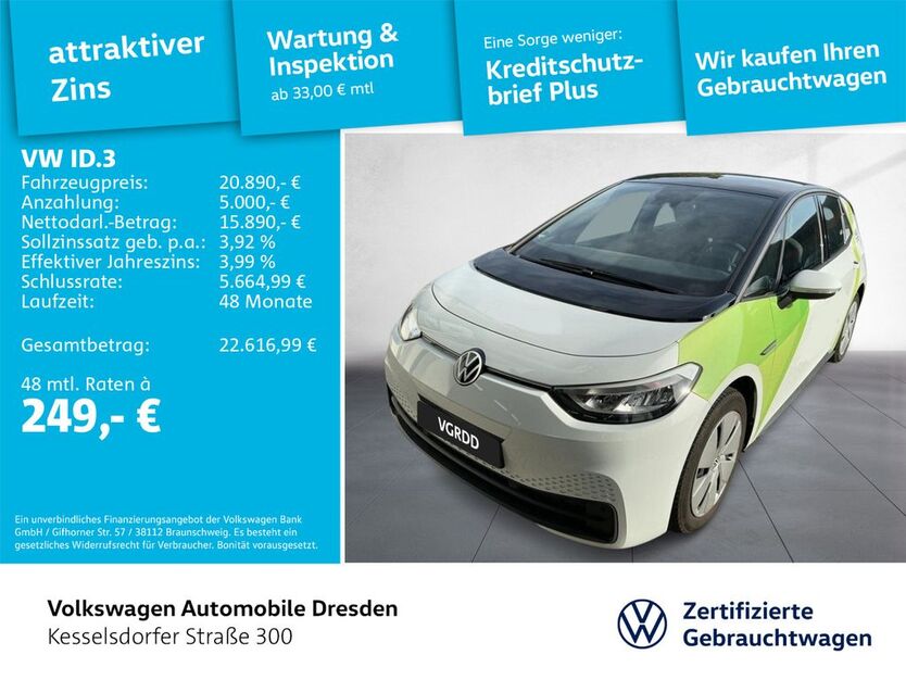 VW ID.3 22.481 km 20.890 € Dresden 01169