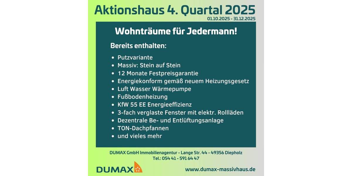 Bungalow Wagenfeld Diepholz - 4 Zimmer, 97 m&sup2;, 291.900&euro; | Angebot:25705201