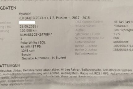 Hyundai i10 97.000 km 9.900 &euro; Stutensee 76297