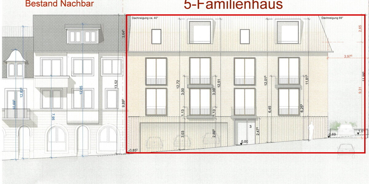 Baugrundstück mit Baugenehmigung für MFH mit 5 Wohnungen zimmer