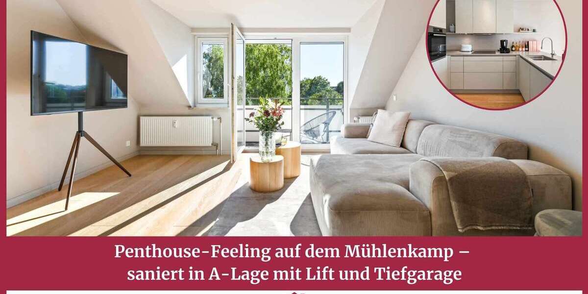 Etagenwohnung Hamburg Winterhude - 2 Zimmer, 54 m&sup2;, 698.000&euro; | Angebot:27113055