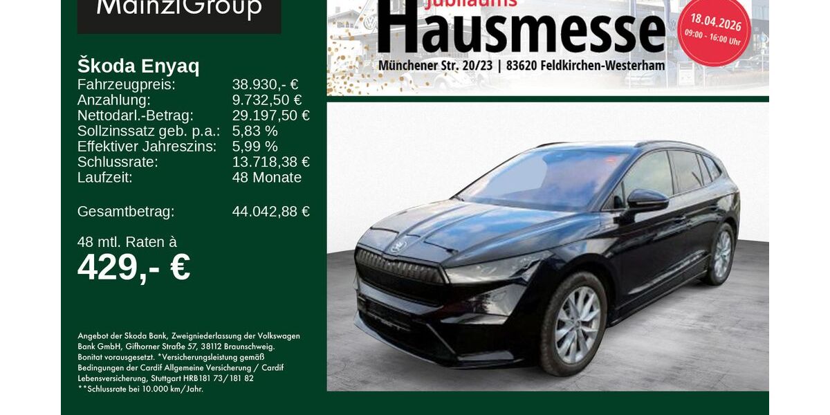Skoda Enyaq 50.900 km 38.930 &euro; Feldkirchen/Westerham 83620