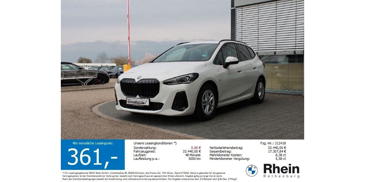 BMW 220 Active Tourer 15.980 km 31.840 &euro; Neusitz/Rothenburg 91616