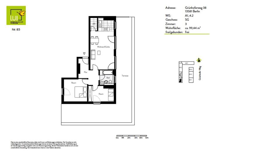 Dachgeschoßwohnung Berlin Spandau - 3 Zimmer, 101 m&sup2;, 1.600&euro; | Angebot:25511726